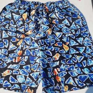 Vibrant Blue Patterned Women's Shorts